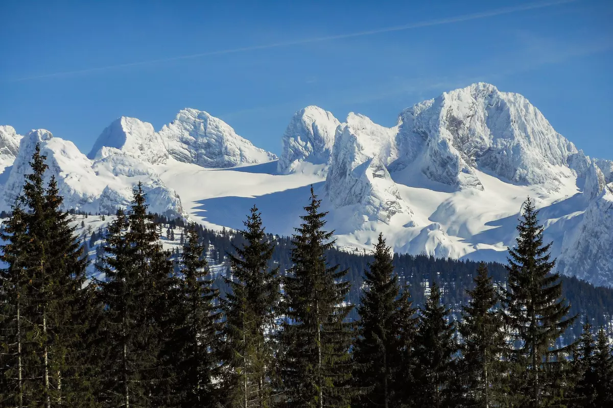 Verschneites Bergpanorama 