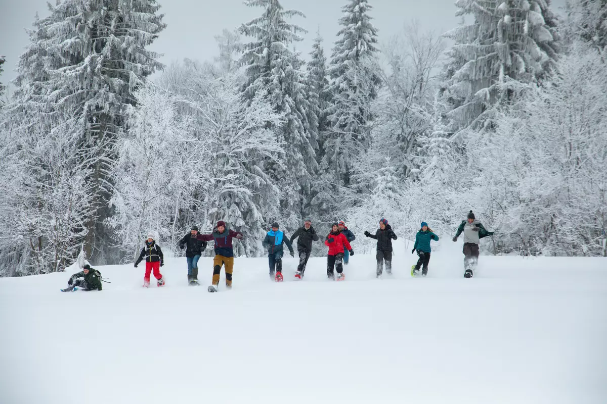 Schneeschuhgruppe läuft um die Wette