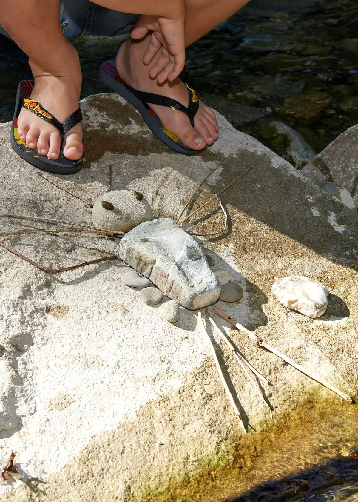 Tiere werden aus Naturmaterialien gelegt 