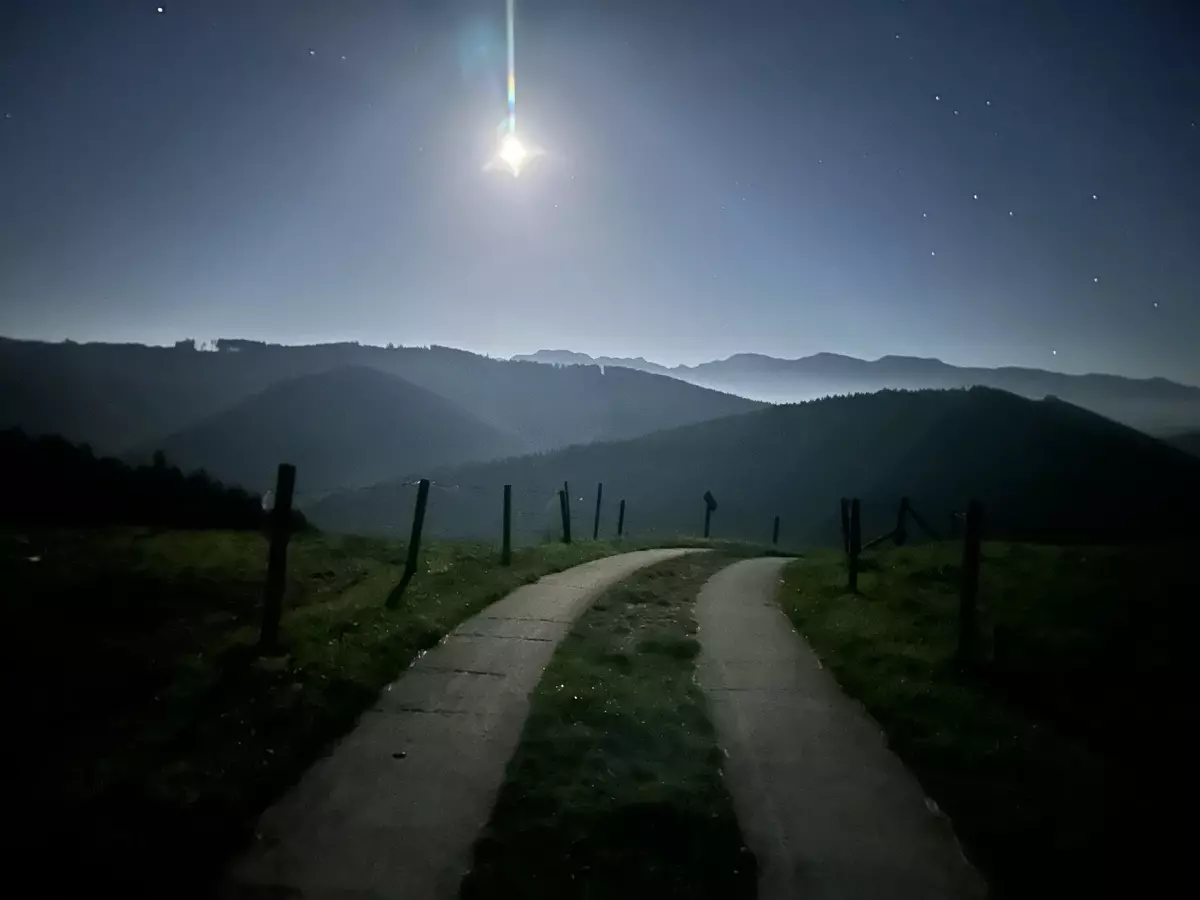 Durch den Mondschein erhellte Nacht