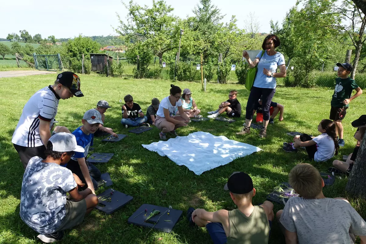 Gruppe sitzt im Kreis